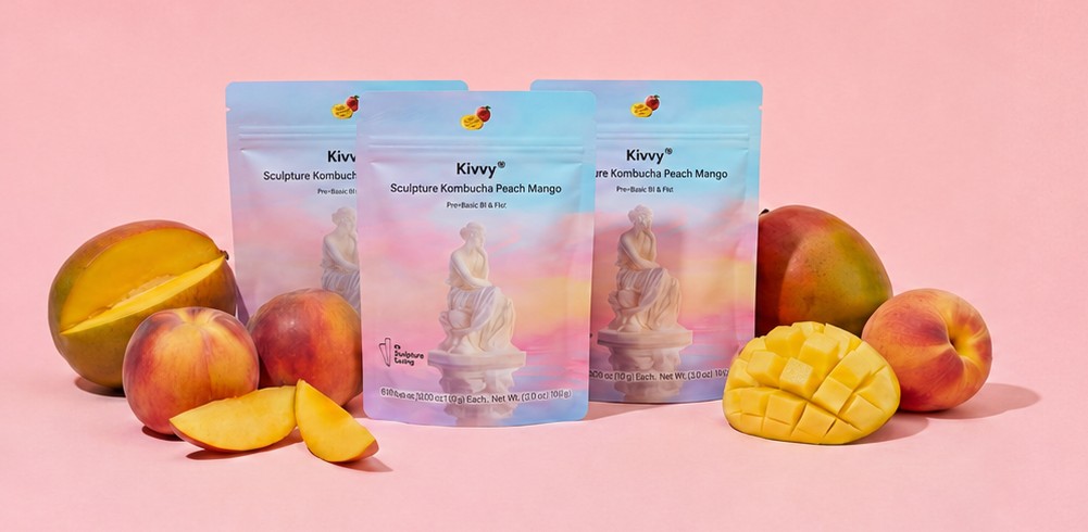 Kivvy Sculpture Kombucha Peach Mango detail 11