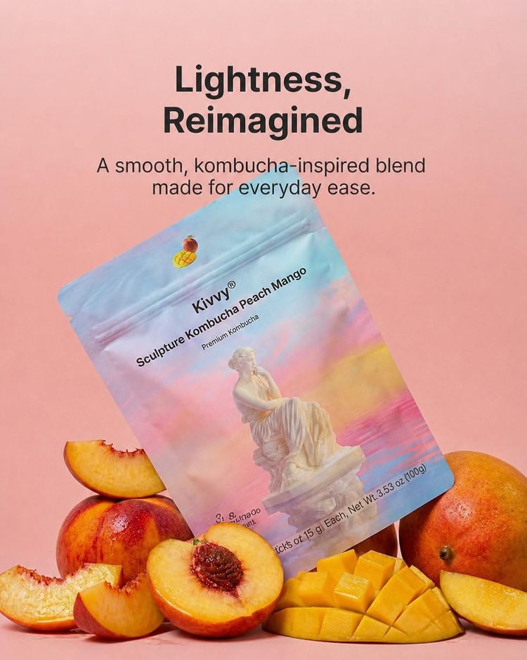 Kivvy Sculpture Kombucha Peach Mango detail 13